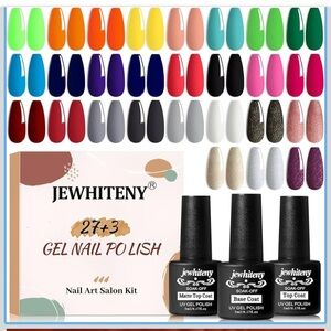 Jewhiteny Gel Nail Polish Kit 30 colors high quality salon manicure